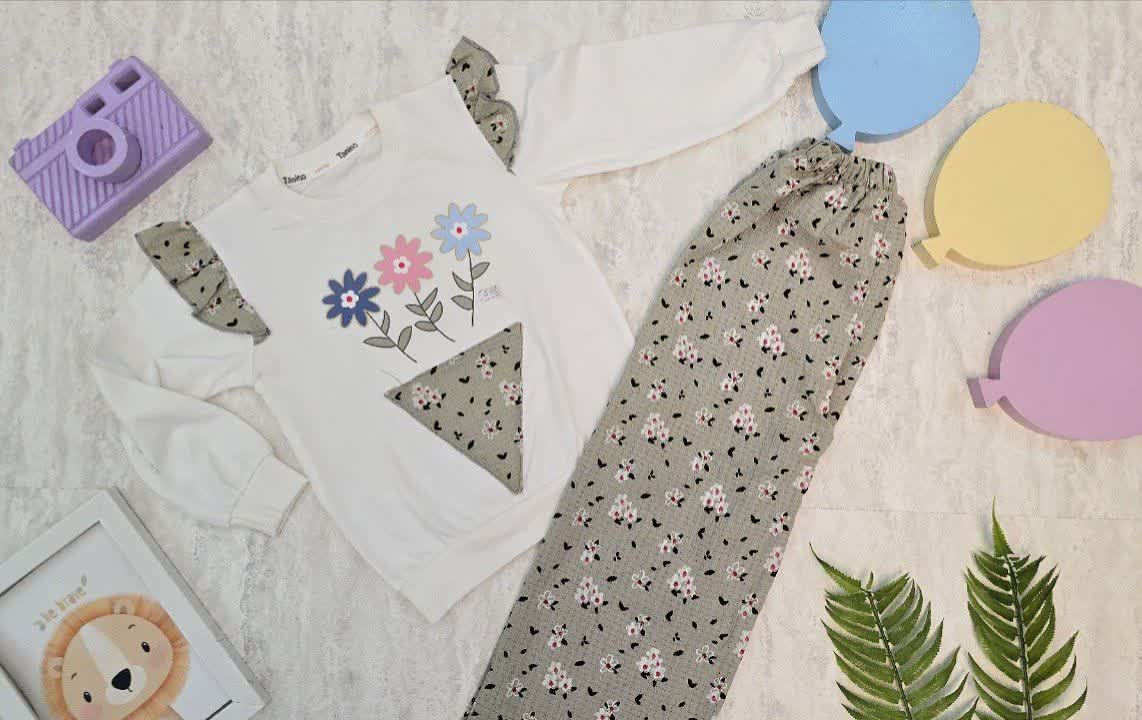 بلوز شلوار دورس پنبه دخترانه