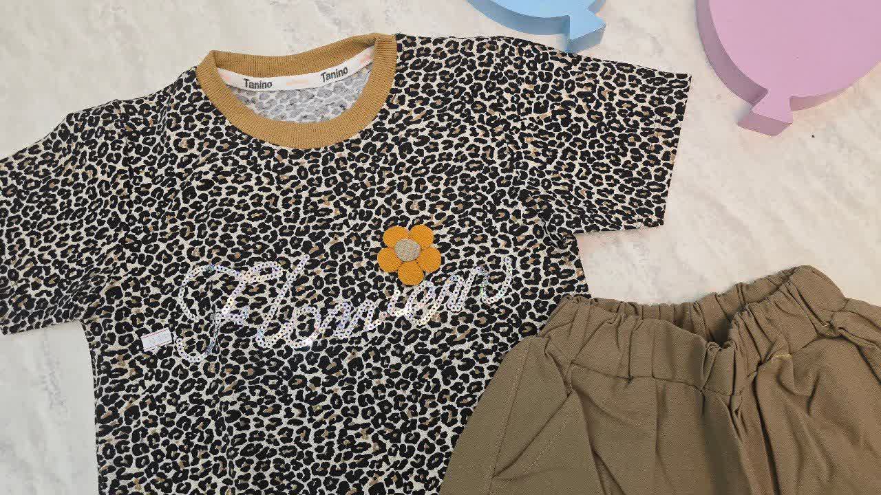 تیشرت با شلوارک لنین دخترانه