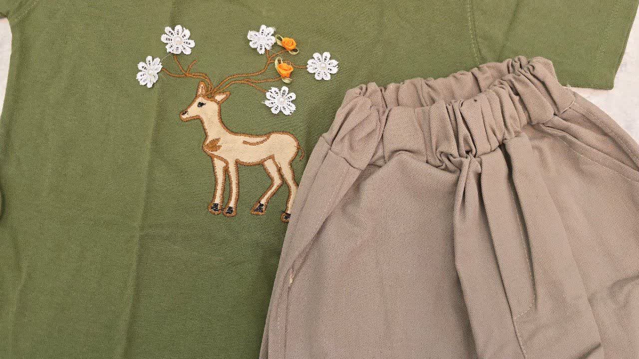 تیشرت شلوارک خفن کتان دخترانه