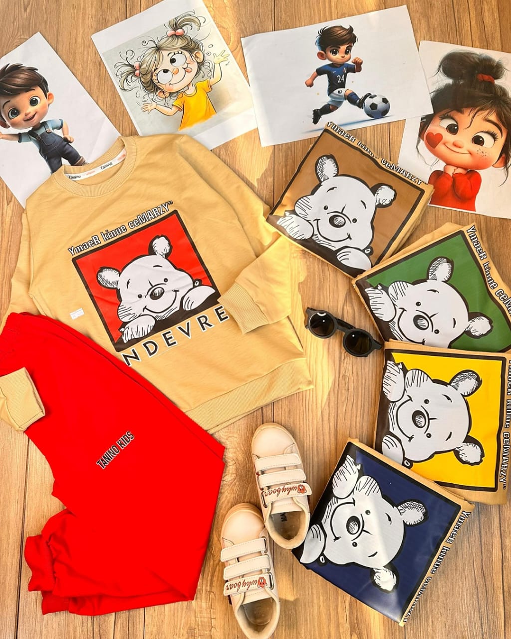 بلوز شلوار طرح خرسی پسرانه