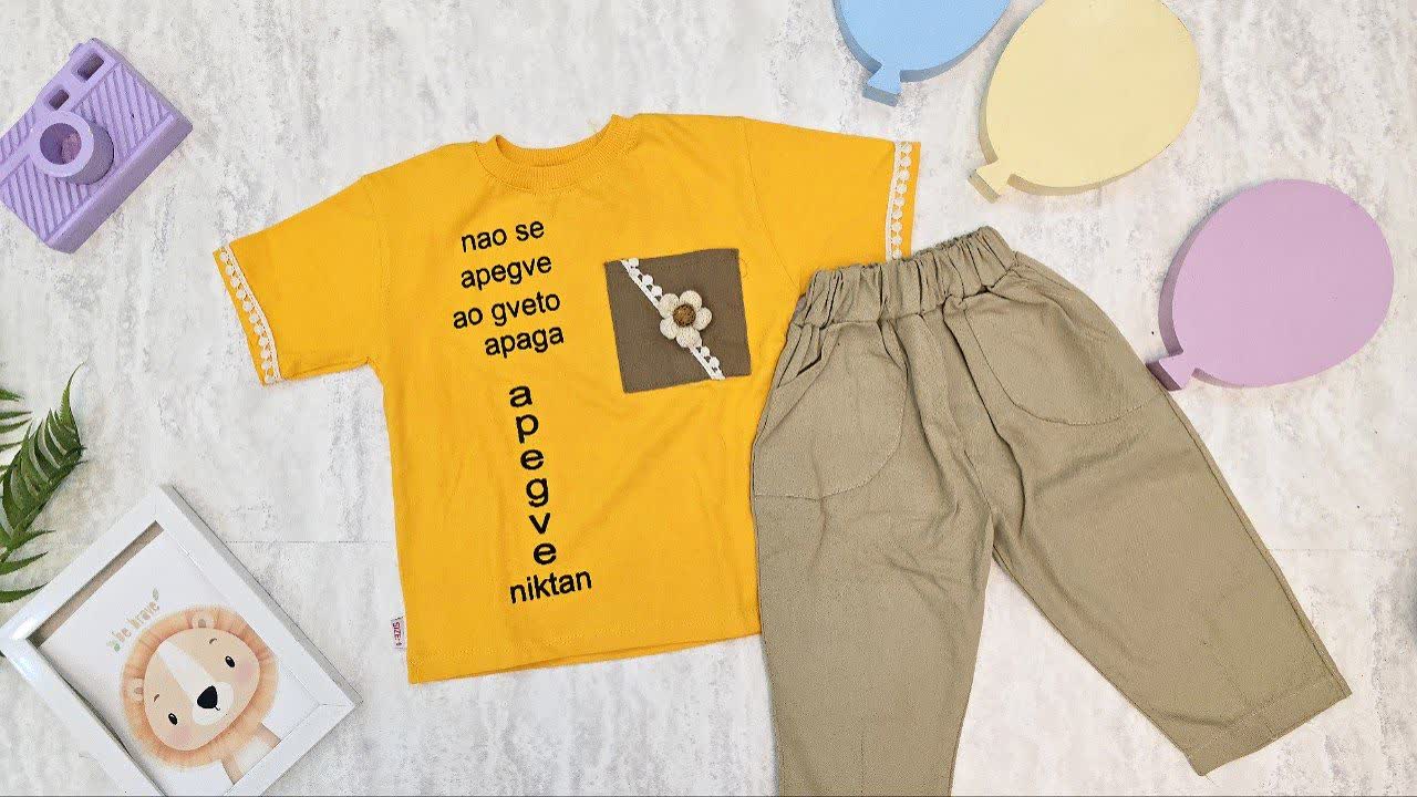 تیشرت پنبه با شلوارک کتان پسرانه