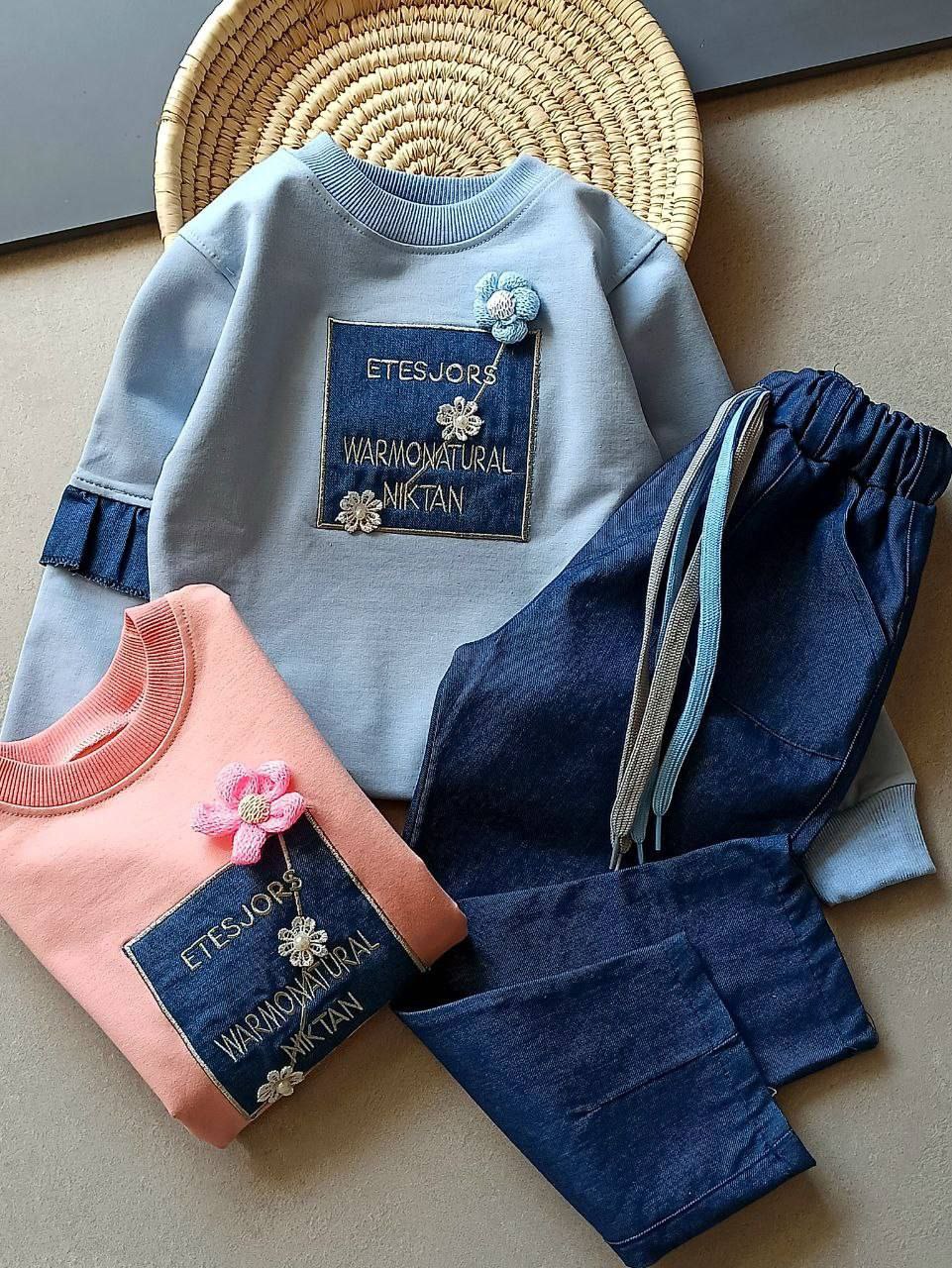 بلوز شلوار گلدار دخترانه