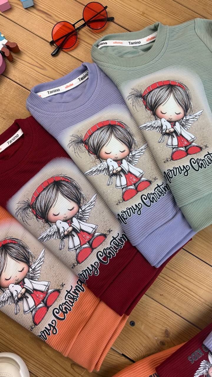 بلوز شلوار دخترانه طرح فرشته کوچولو